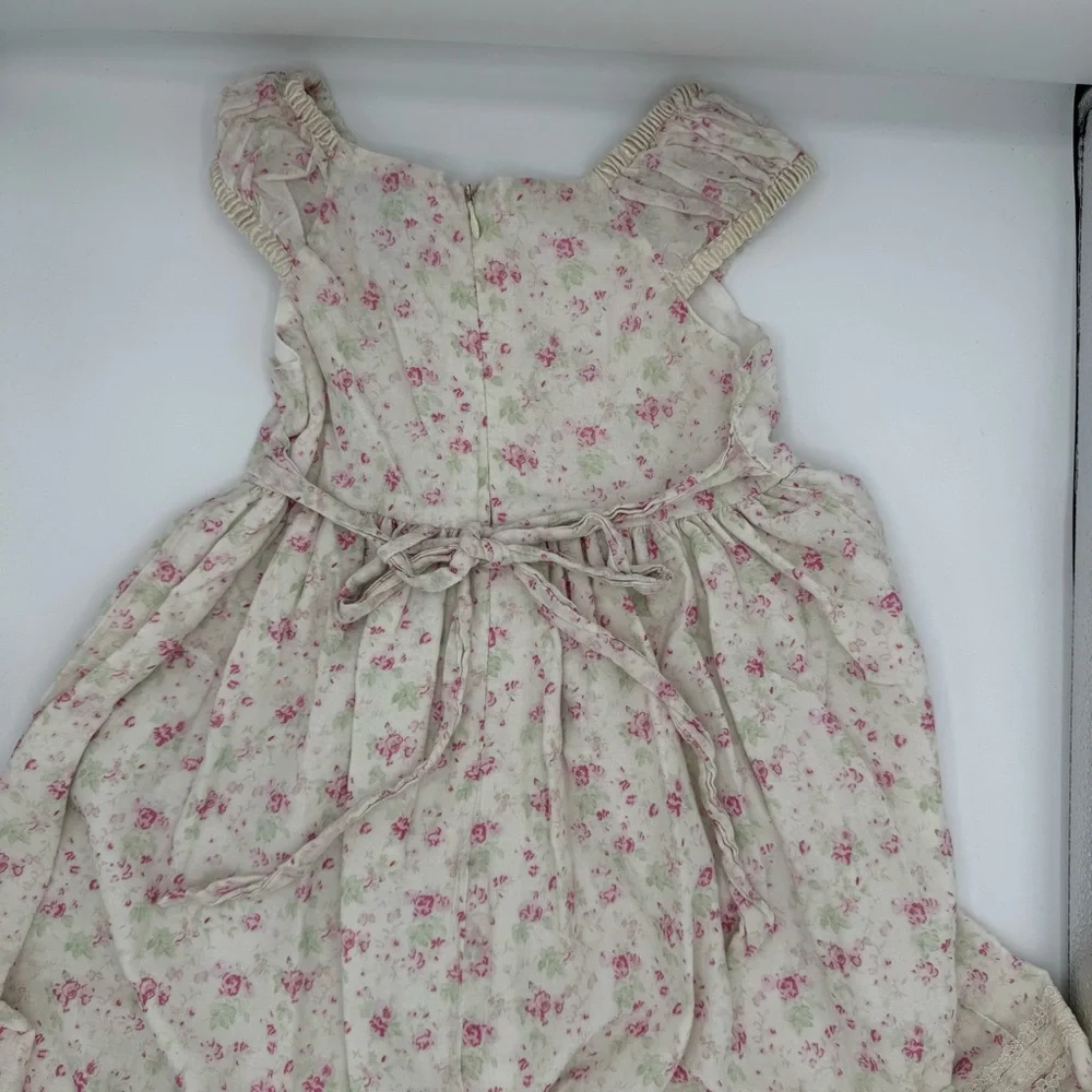 Beautiful Laura Ashley Pink Floral Toddler Dress Size 3T - Y2K Vintage